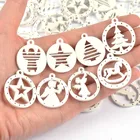 50 шт., Деревянные Подвески в виде ангела