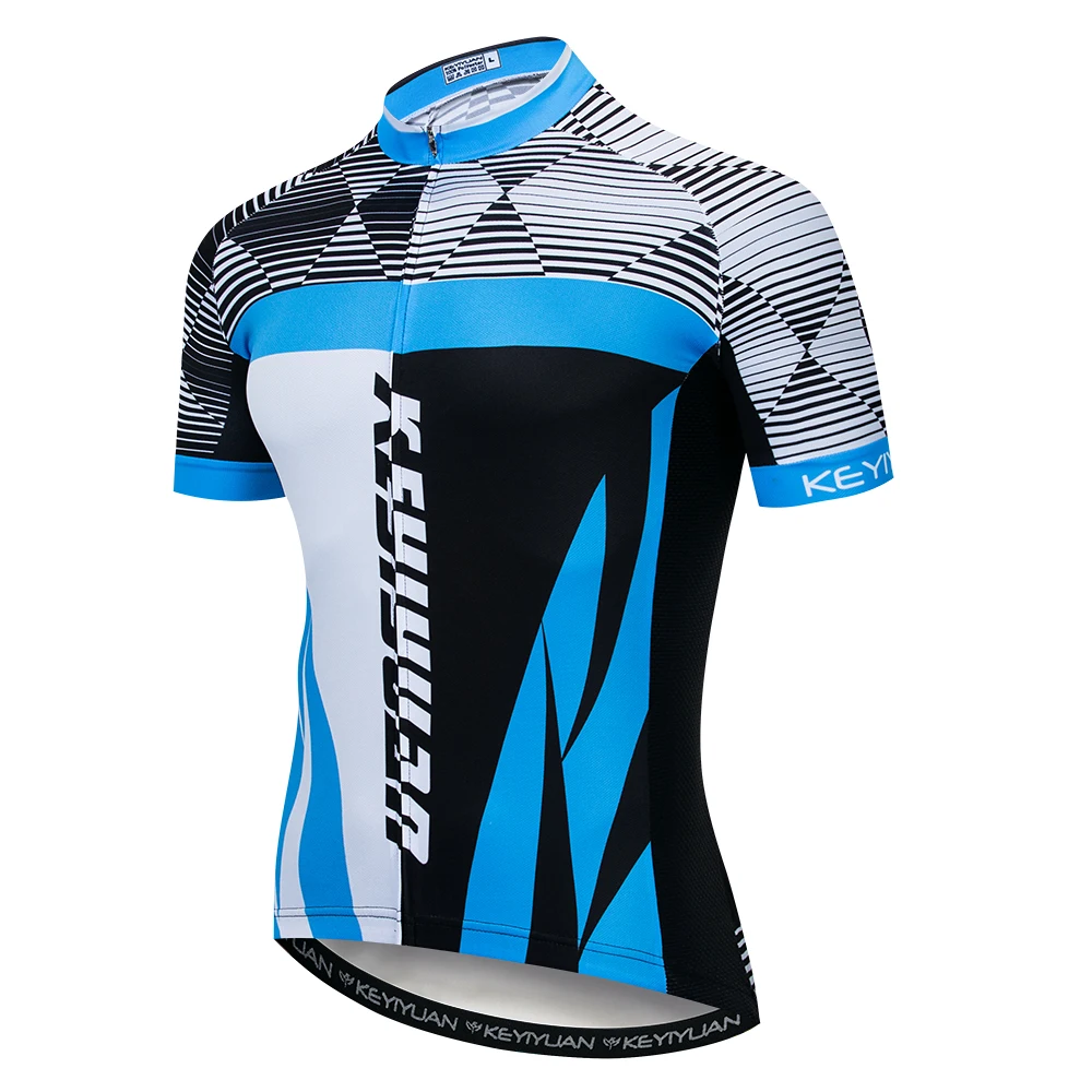 

KEYIYUAN 2021 Higher Quality Men's Cycling Jersey Bike Short Sleeve with Pockets Breathable Quick Dry Bicycle Shirt