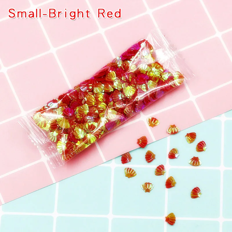 6-Small-Bright Red 10 г красочные оболочки Блестки прозрачные поставки слаймов Декор наполнитель дополнение игрушки DIY Lizun оболочки блеск Подвески клейкие аксессуары - Цвет: 6-Small-Bright Red