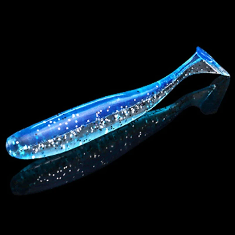 

Worm Artificial Lure Soft Shad Bait T-Type Paddle Tail Realistic Color Shad Fishing Lure for Bass Trout Pike Walleye