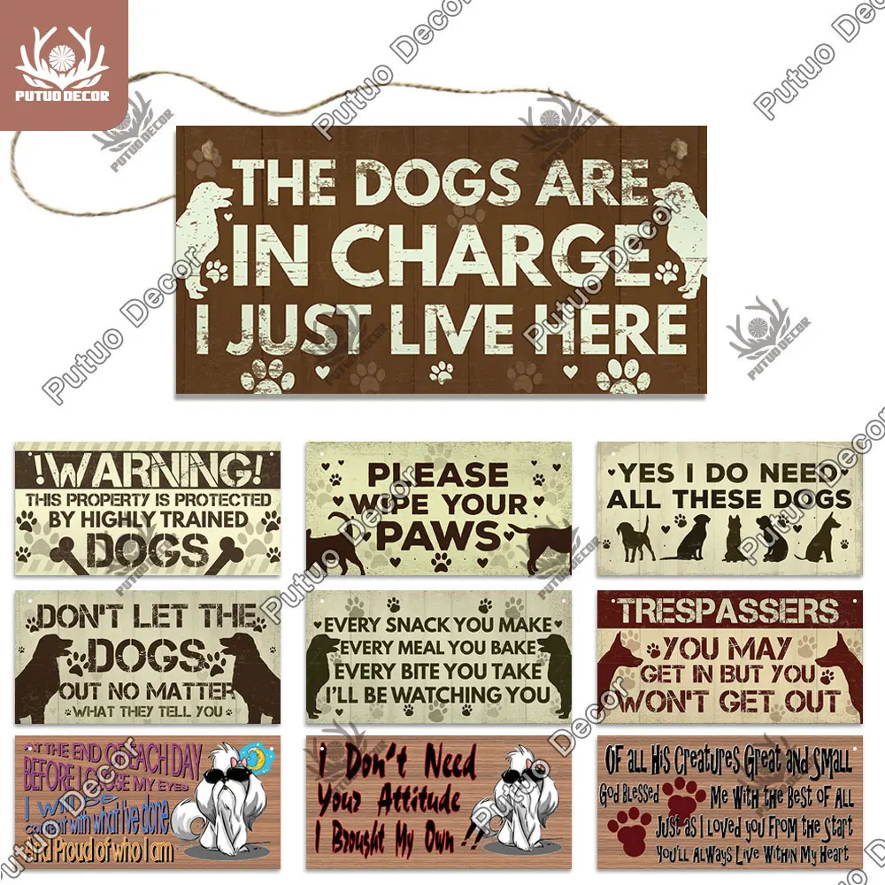Декоративный деревянный подвесной знак для собак Putuo Знак дружбы украшение дома