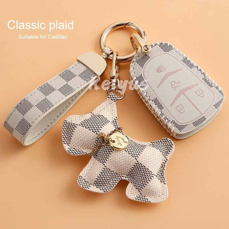 

Leather Car Key Cover Case Protection For Cadillac ATS ATS-L XLS XTS XT4 XT5 XT6 CT6 CTS CTS-V SRX 28T Auto Shell Accessories