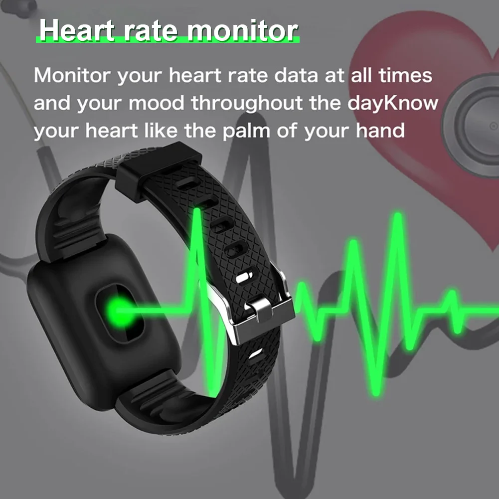 

Bluetooth Men Smart Watch Woman Waterproof Sport Fitness Tracker Bracelet Blood Pressure Square Fitness Tracker For Android IOS