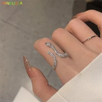 yangliujia crystal serpentine opening ring personality fashion sweet romance ring ms travel wedding accessories 2022