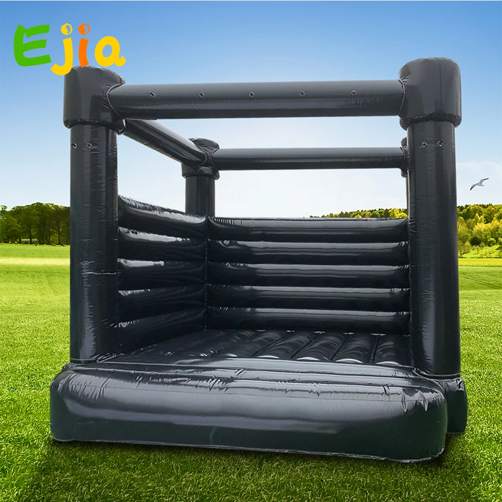 

Portable Inflatable White Black Bounce House Wedding Bouncy Castle Jumping House Tent With Air Blower For Party Wedding Event