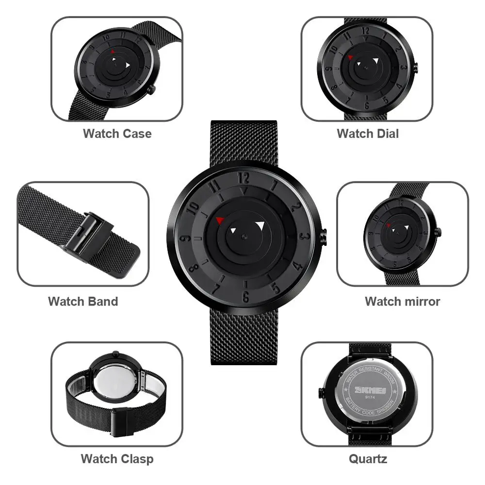 Часы наручные мужские кварцевые люксовые модные с простым дизайном браслетом из