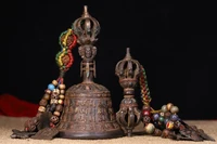 wedding decoration treasures of tibetan copper tires are beaten by hand chiseled painted old rattles bell faqi phurba vajra