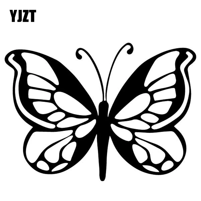 

YJZT 16.7CM*12.1CM Butterfly Car Trunk Decoration Pattern Vinyl Decal Accessories Car Sticker Black/Silver C4-2577