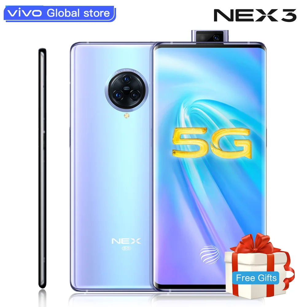 vivo Nex3 5G мобильный телефон 64.0MP камера сотовые телефоны 4500mAh Большая батарея 44W быстрая зарядка 6,89 дюймовый экран смартфон