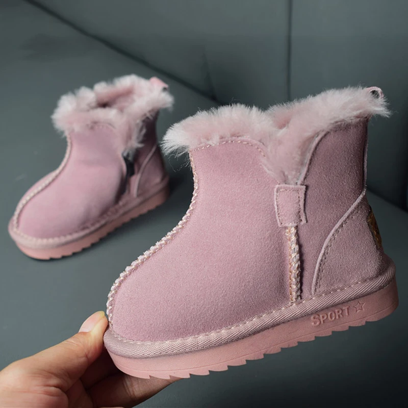 

Winter Children Snow Boots Wool Girls Boots Plush Boys Warm Cotton Shoes New Fashion Children Boots Baby Toddler Shoes