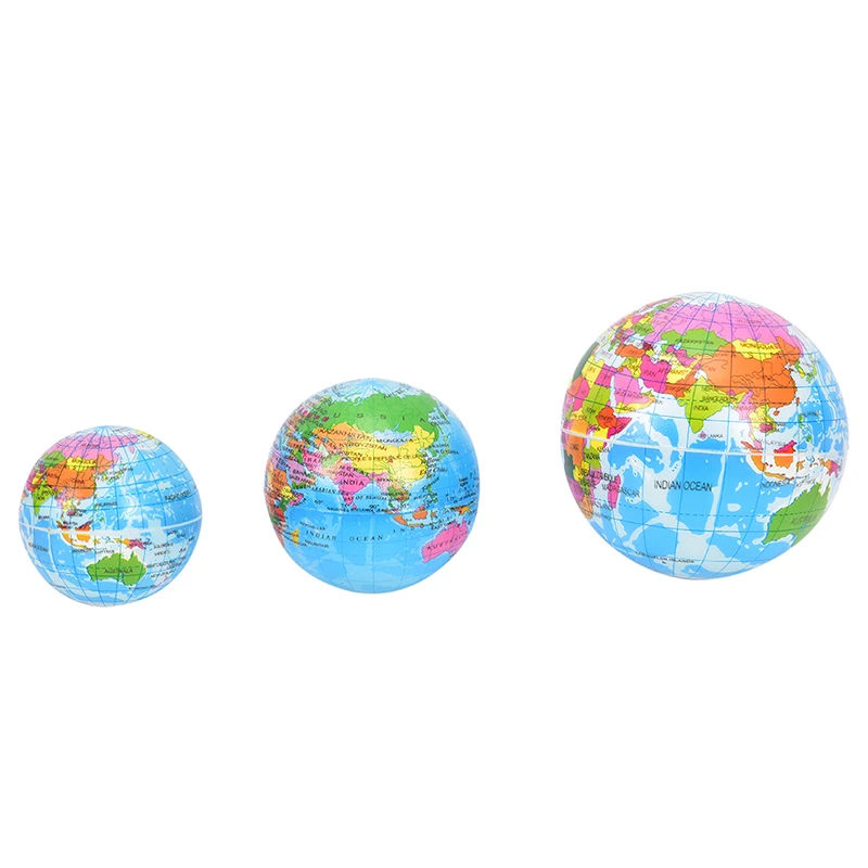 1Pc Stress Relief Bouncy Ball Geography Map Teaching Hand Squeeze Ball Fashion Funny Soft Earth World Map Globe Foam