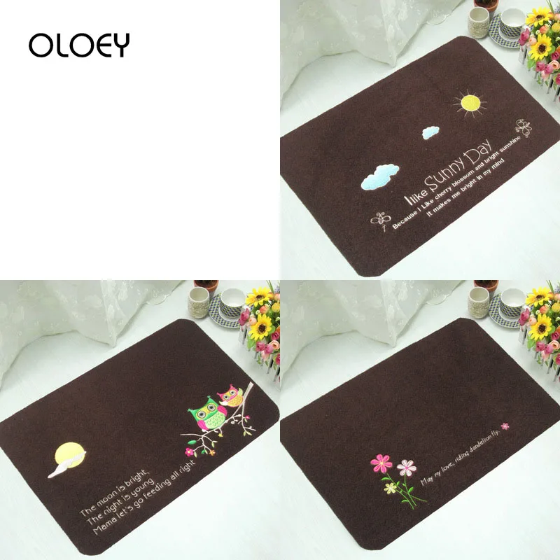 Небольшой свежий напольный коврик с принтом дверной 40x60 см бархатный