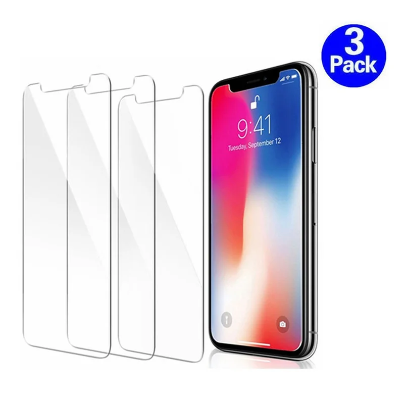 

Защитное закаленное стекло для IPhone X XR XS Max 8 7 6 6S Plus 12 11Pro, 3 шт.