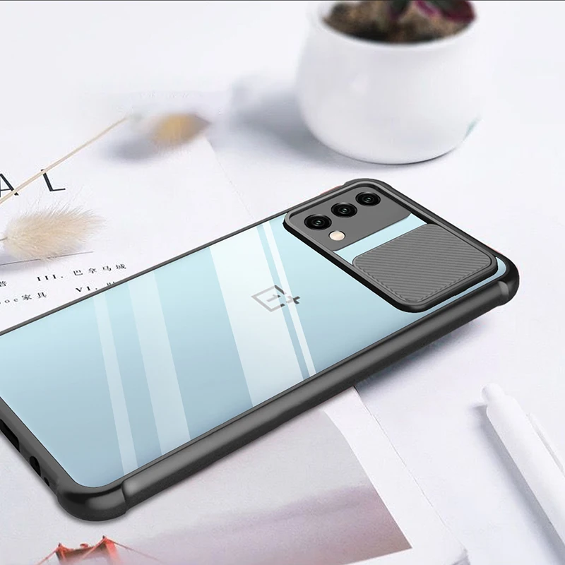 slide camera lens protection shockproof matte clear phone case for one plus nord ce 5g 9 9pro solid soft acrylic tpu cover case free global shipping