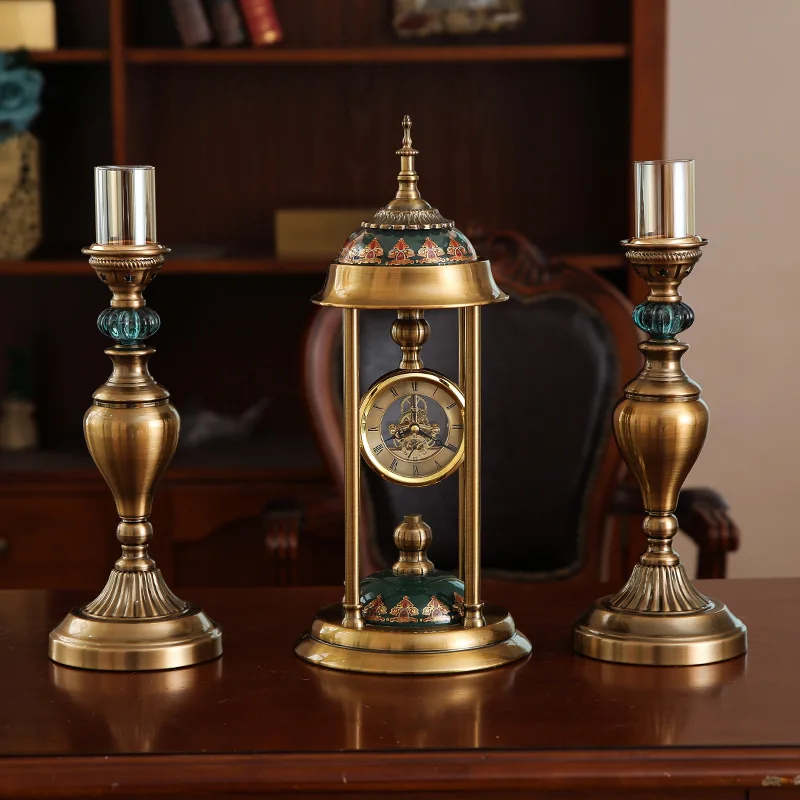 

European clock ornaments living room Nordic home furnishings clock pendulum clock desktop pendulum desktop crystal table clock