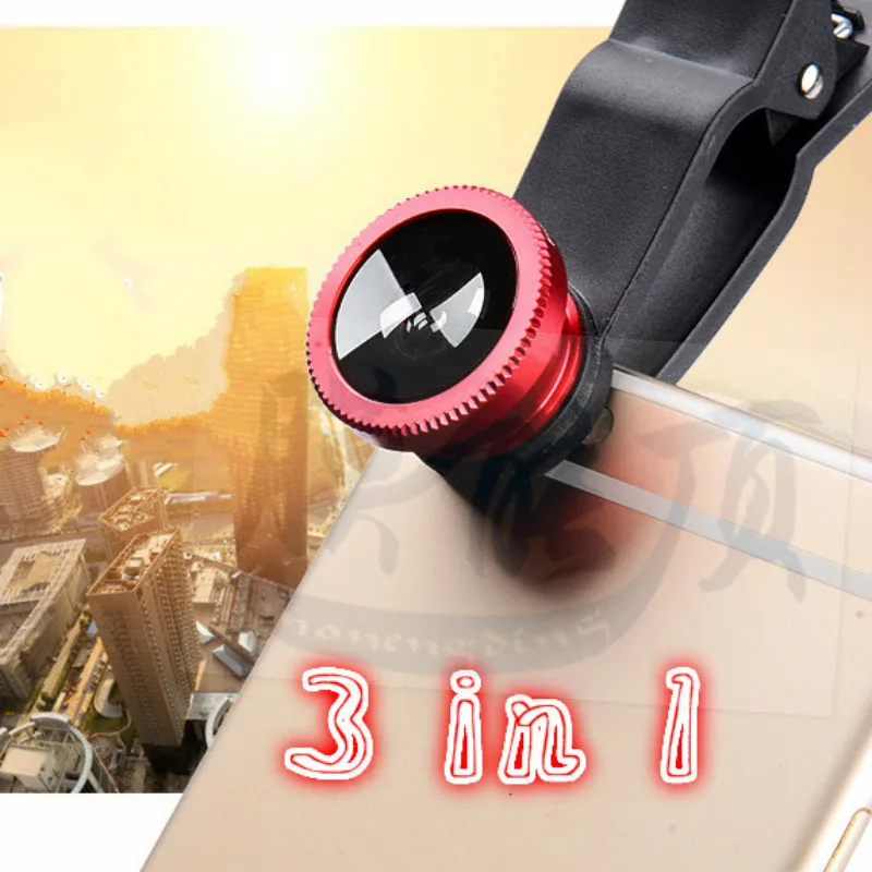 

3 In 1 Phone Lens Kit 0.45x Wide Angle Macro Lens Camera Lentes On For IPhone Samsung Xiaomi Professional HD Phone Camera Lens