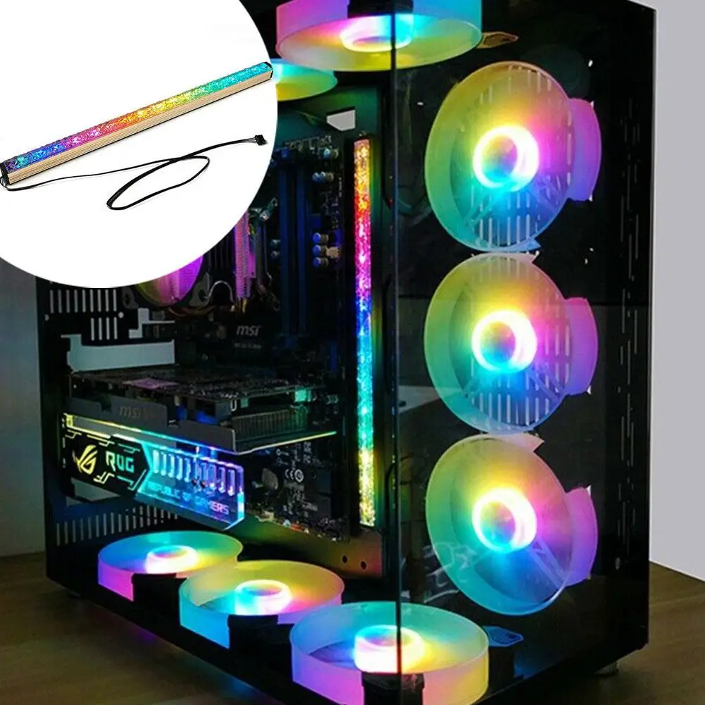 Компьютер 5V 4PIN Алюминий RGB Цвет светильник полосы чехол загрязнения светодиодный