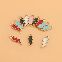 20pcs fashion cute enamel color lightning charm lightning pendant for diy earrings necklace jewelry making accessories wholesale