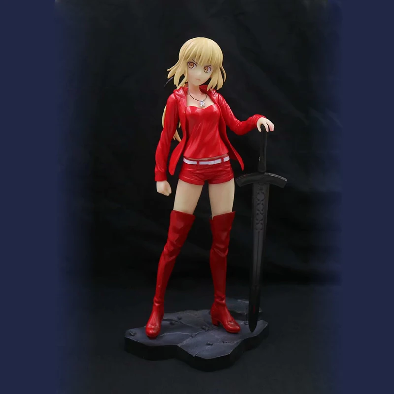 24 см аниме Fate stay night Altria Пендрагон сабля ПВХ фигурку Модель Аниме FGO Жанна фигурка