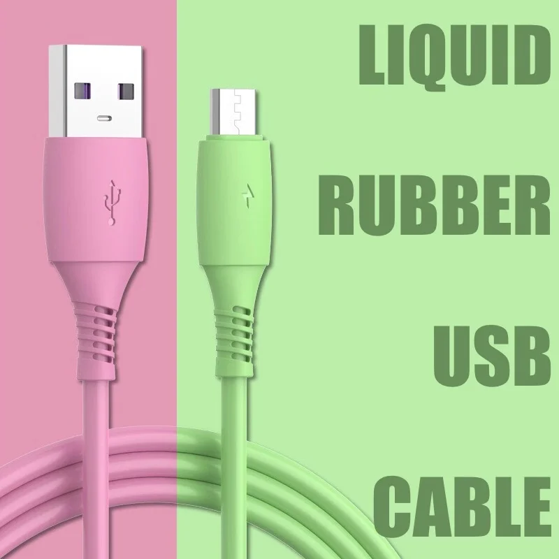 1 м 2 3 жидкий резиновый USB кабель 2.1A микро быстрое зарядное устройство type C usb