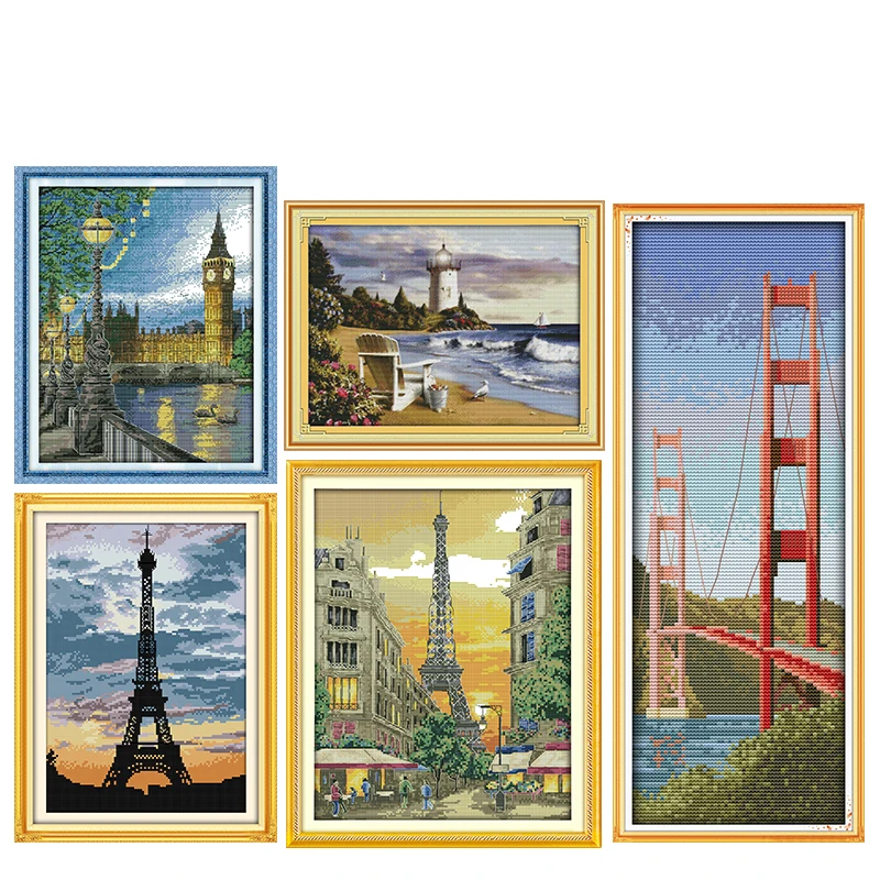 Набор для вышивки крестиком из серии сделай сам 14 шт. напечатанная ткань DMC на