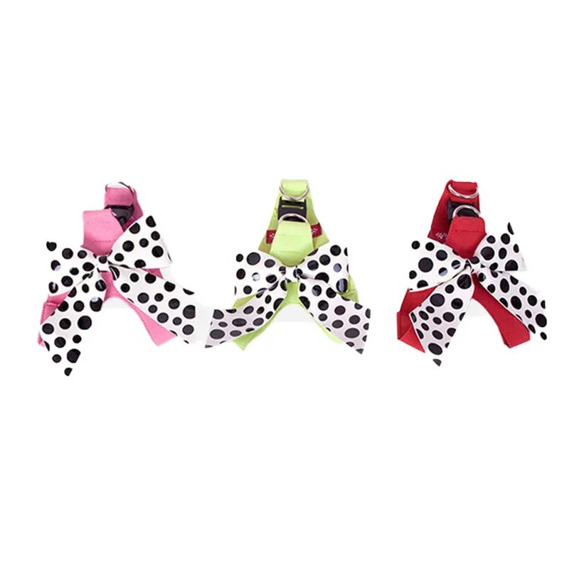 

Elegant Lace Bowknot Dog Harness Vest Adjustable Harness Chest Cute Bow Knot Suit For Pet Dog Accessories