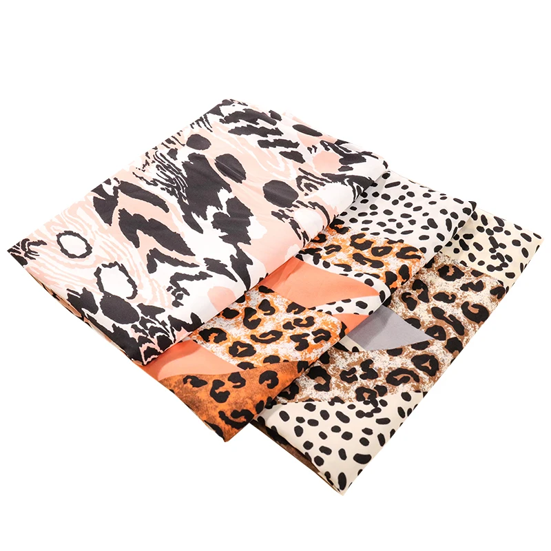 Нигерийская винтажная шифоновая ткань полиэстер леопардовая с принтом для