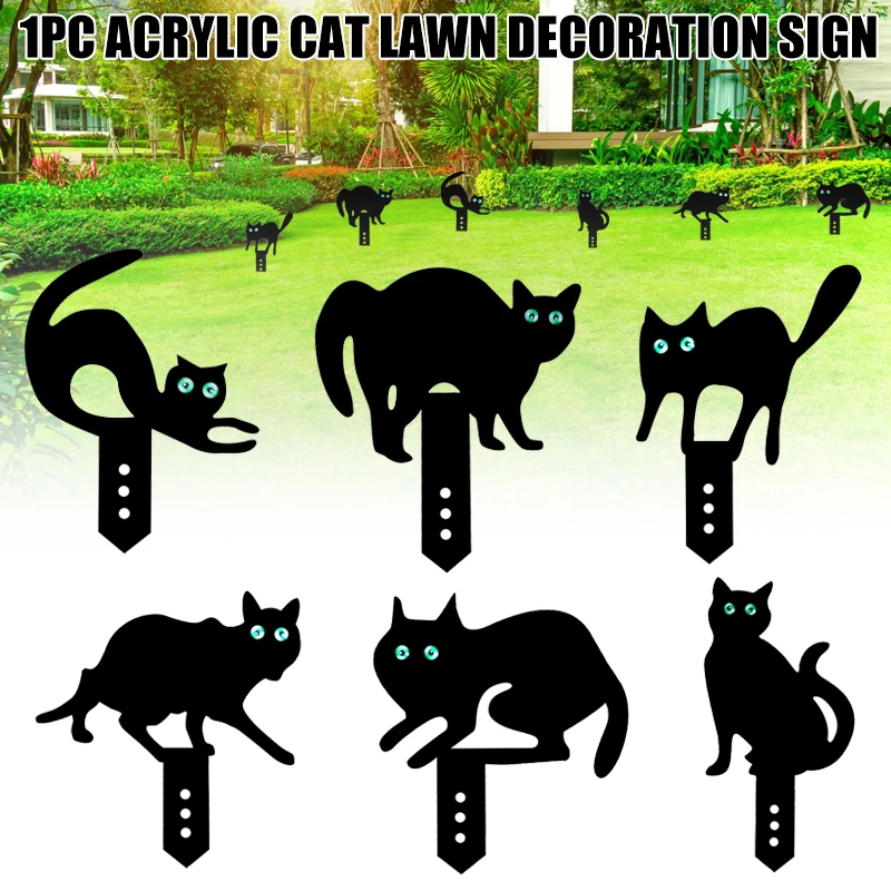 

Acrylic Stakes with Cat shape Garden Decorative Stakes Patio Lawn Ornaments Decor MC889