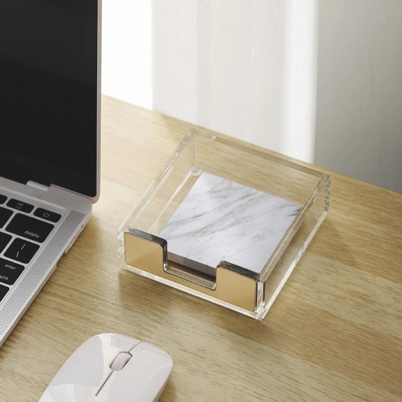 

Desk Storage Note Box Desktop Cosmetic Organizer Box Acrylic Bathroom Jewelry Drawer Desktop Storage Boxes Holder X3UE