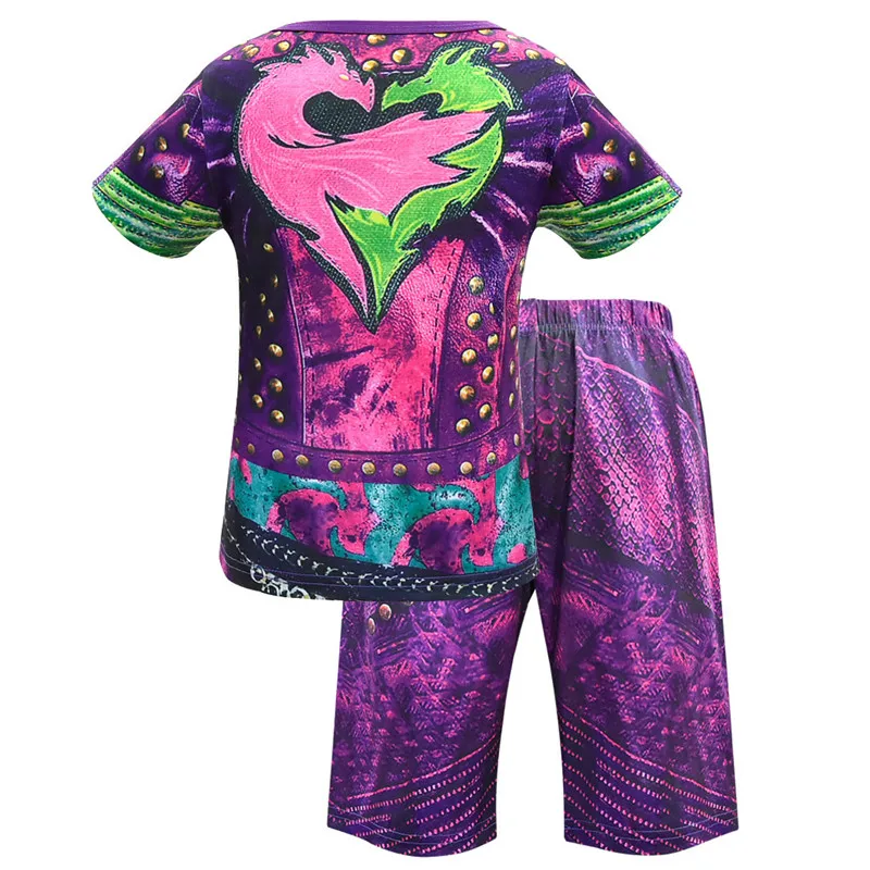 Наследники с короткими рукавами 3 Женская книжка Mal футболка Шорты костюм