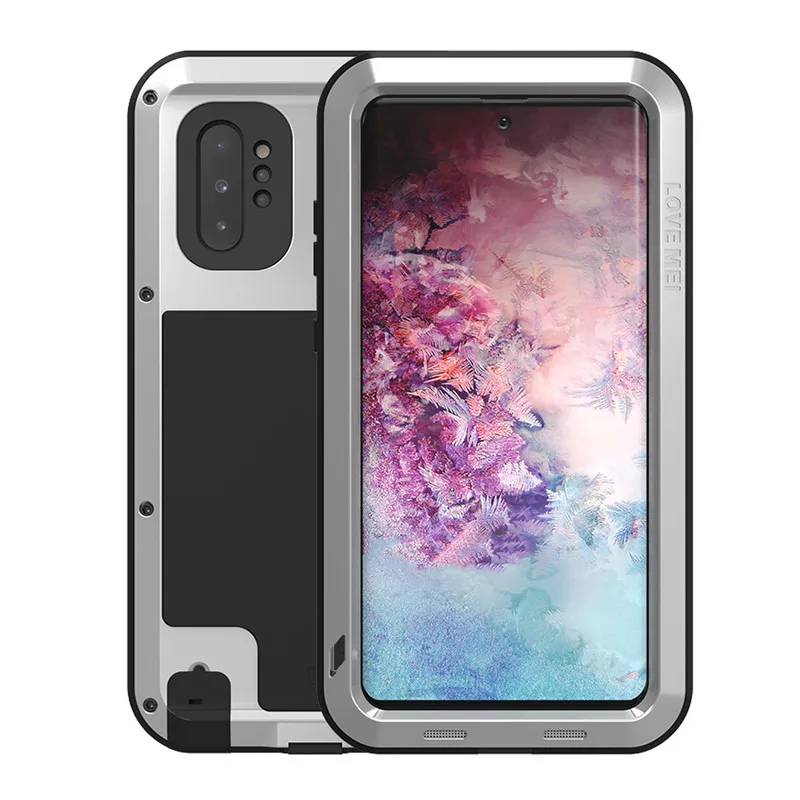 Серебристый Мощный металлический водонепроницаемый чехол для samsung Galaxy Note 10 10+ Plus, защита всего тела, противоударный чехол для телефона - Цвет: Серебристый