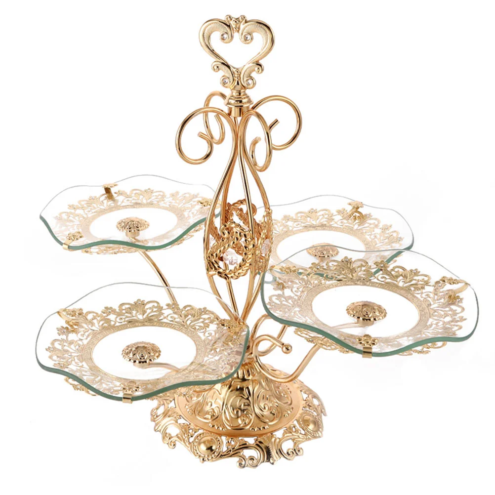 

Декоративный поднос для фруктов, стеклянный поднос для закусок со стойкой, 1 шт.