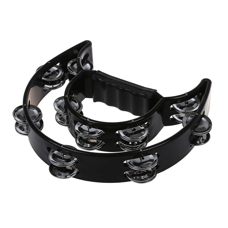

Musical Double Half Moon Tambourine Drum Kit Hi Hat Percussion Gift KTV Party
