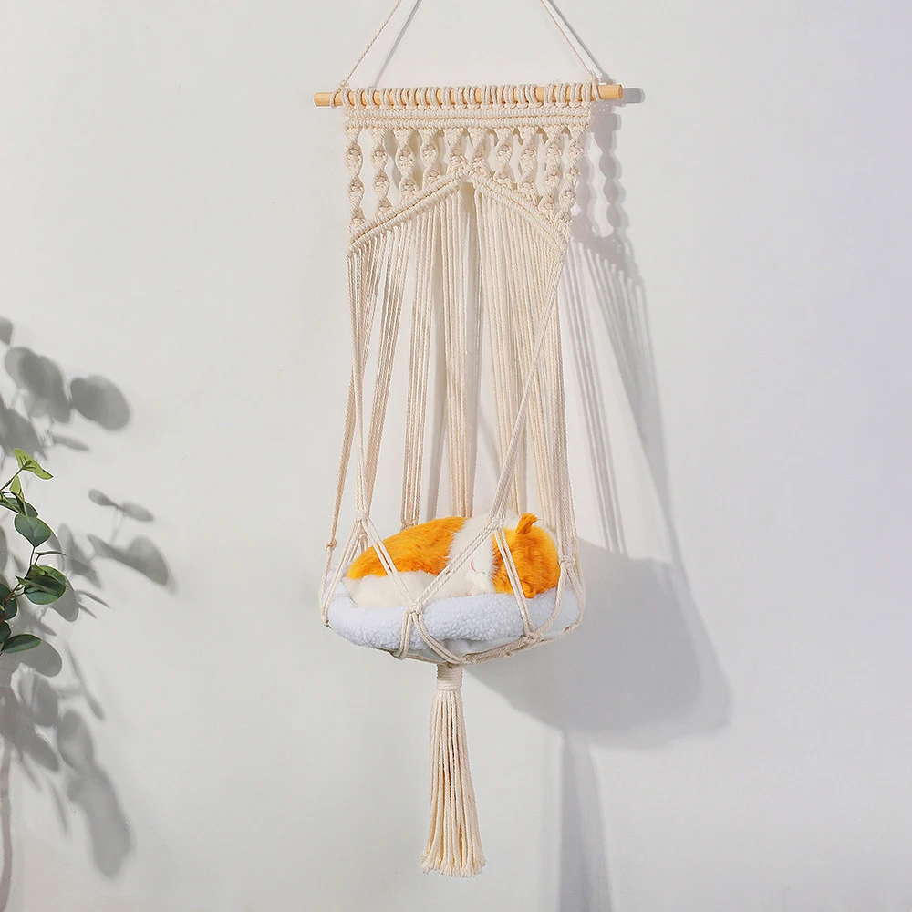 Плетеный вручную гамак для кошачьего туалета настенная подвесная корзина в