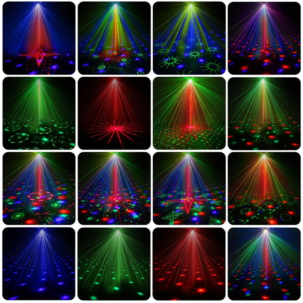 

Led Disco Laserlicht Rgb Projector Feestverlichting 60 Patronen Dj Magic Ball Laser Party Holiday Kerst Podiumverlichting Effec