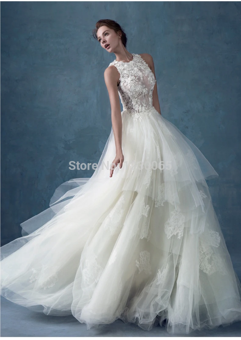 

custom-made a-line sexy lace 2018 vestido de noiva casamento boda appliques romantic robe de mariage mother of the bride dresses