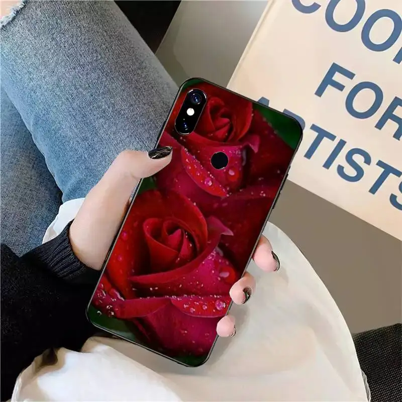 

Flower Beautiful Red Roses Phone Case For Xiaomi Redmi note 7 8 9 t max3 s 10 pro lite coque funda shell cover