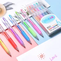 6pcsset cute 3d jelly pen diy painting gel pen creative colored neutral pens for girl school supplies stationery painting pen