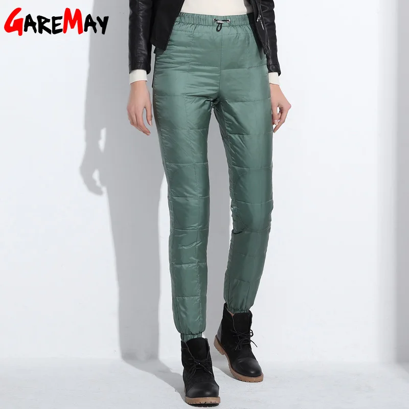 2018 Зима вниз брюки женщин случайный верхней одежды эластичный пояс рабочая