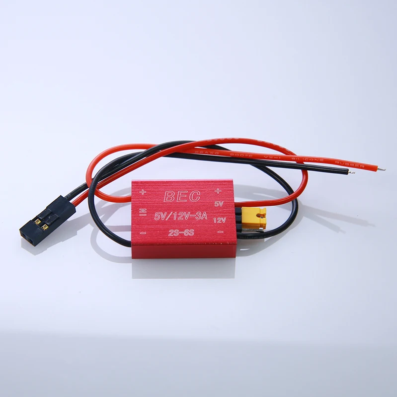 Алюминиевый корпус FPV 25*21*7 мм 2-6S 3A 5V 12V Dual модуль BEC с входными/выходными кабелями