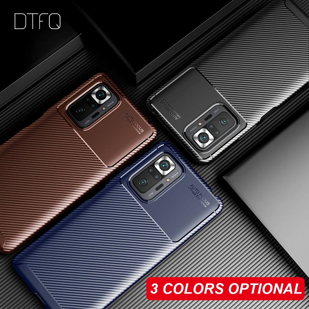 

For Redmi Note 10 Pro Case Soft Carbon Fiber Cover Silicone Shockproof Case for Xiaomi Redmi Note 10 Pro Max For Redmi Note 10