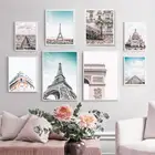 Парижская башня, знаменитый город, искусство на стене, Картина на холсте, скандинавские плакаты и принты, модульные картины для интерьера