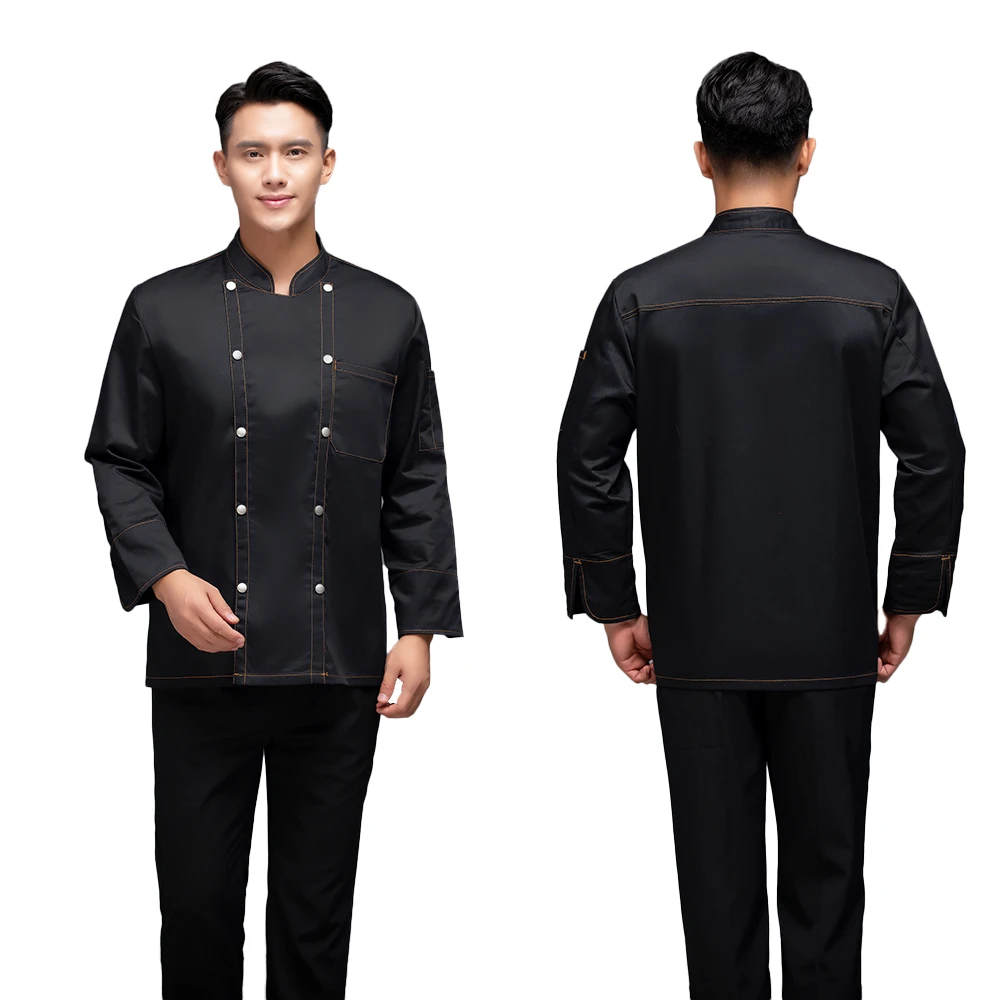 Новое поступление зимняя куртка для шеф повара с длинным рукавом пальто готовки