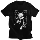 Мужская хлопковая футболка Killua Zoldyck, приталенная Приталенная футболка с круглым вырезом и коротким рукавом, Hunter x Hunter