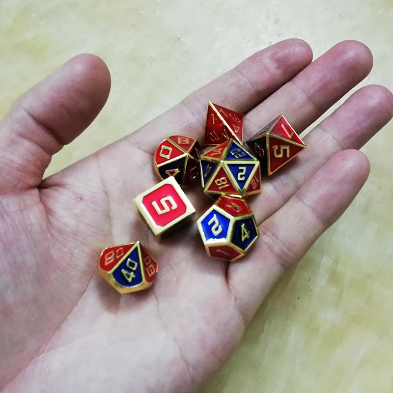 Игральные кости dnd металлический rpg набор многогранная игральные d20 d10 d6 d8 d12