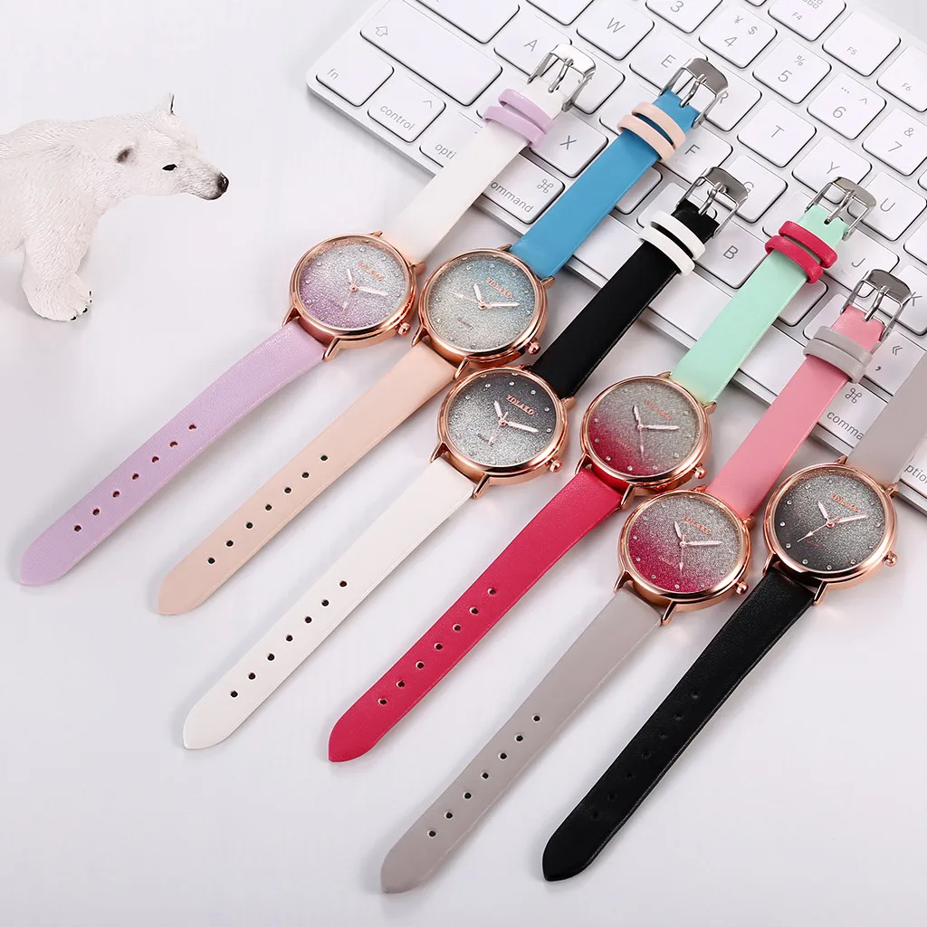 

women watches YOLAKO Fashion Simple Gradient Dial With Diamond Belt Ladies Quartz Watch zegarek damski montre femme hot #10