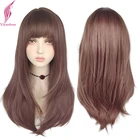 Yiyaobess 26 дюймов длинные прямые розовые черные коричневые Омбре парики косплей синтетические волосы натуральные парики для афро женщин высокая температура