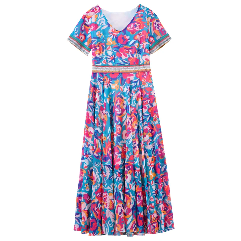 Новые богемные летние платья Элегантное шифоновое пляжное платье размера плюс