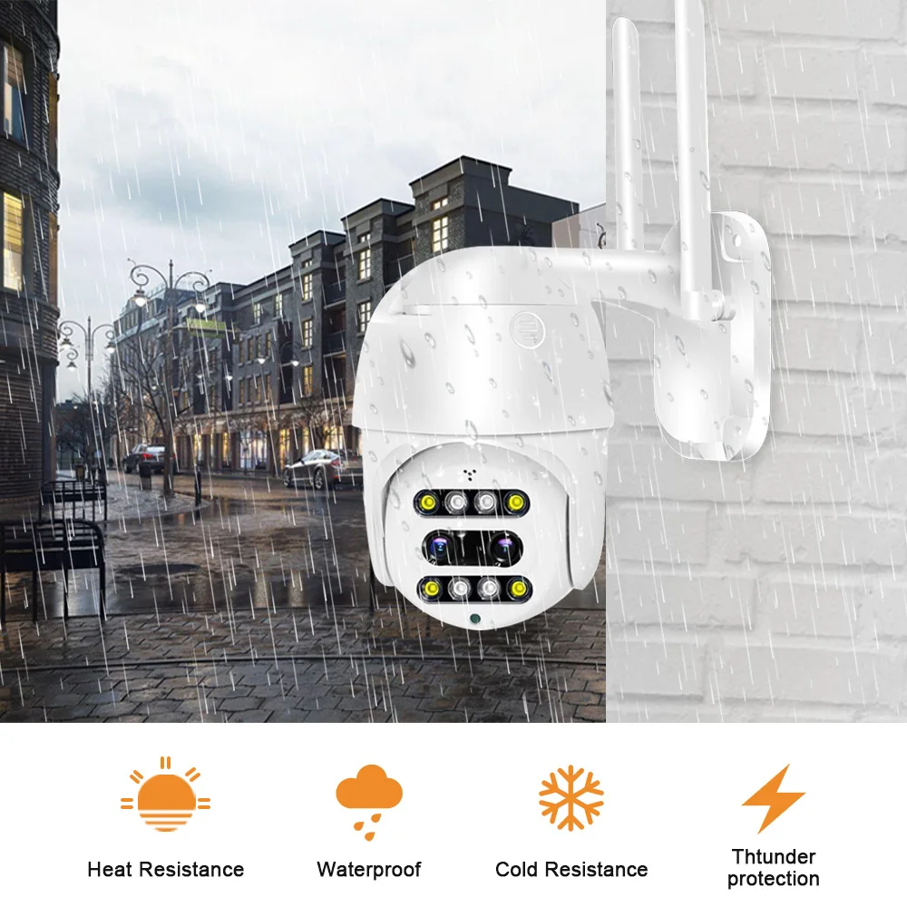 

10X Zoom Dual-Lens PTZ IP Camera 1080P HD Security WiFi Camera Color Night Outdoor Waterproof CCTV Surveillance Camera