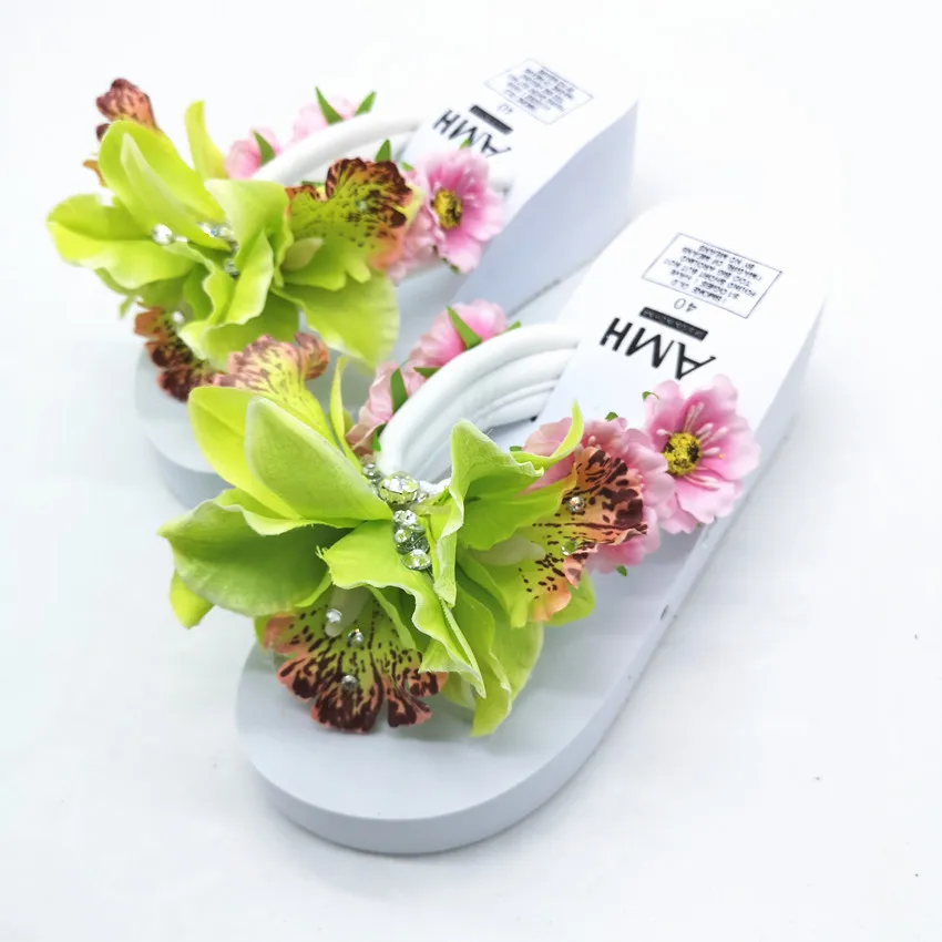HAHAFLOWER/Новинка; модные летние женские шлепанцы на высоком каблуке; Вьетнамки; пляжная обувь на танкетке; обувь на платформе клиновидный вьетнамки